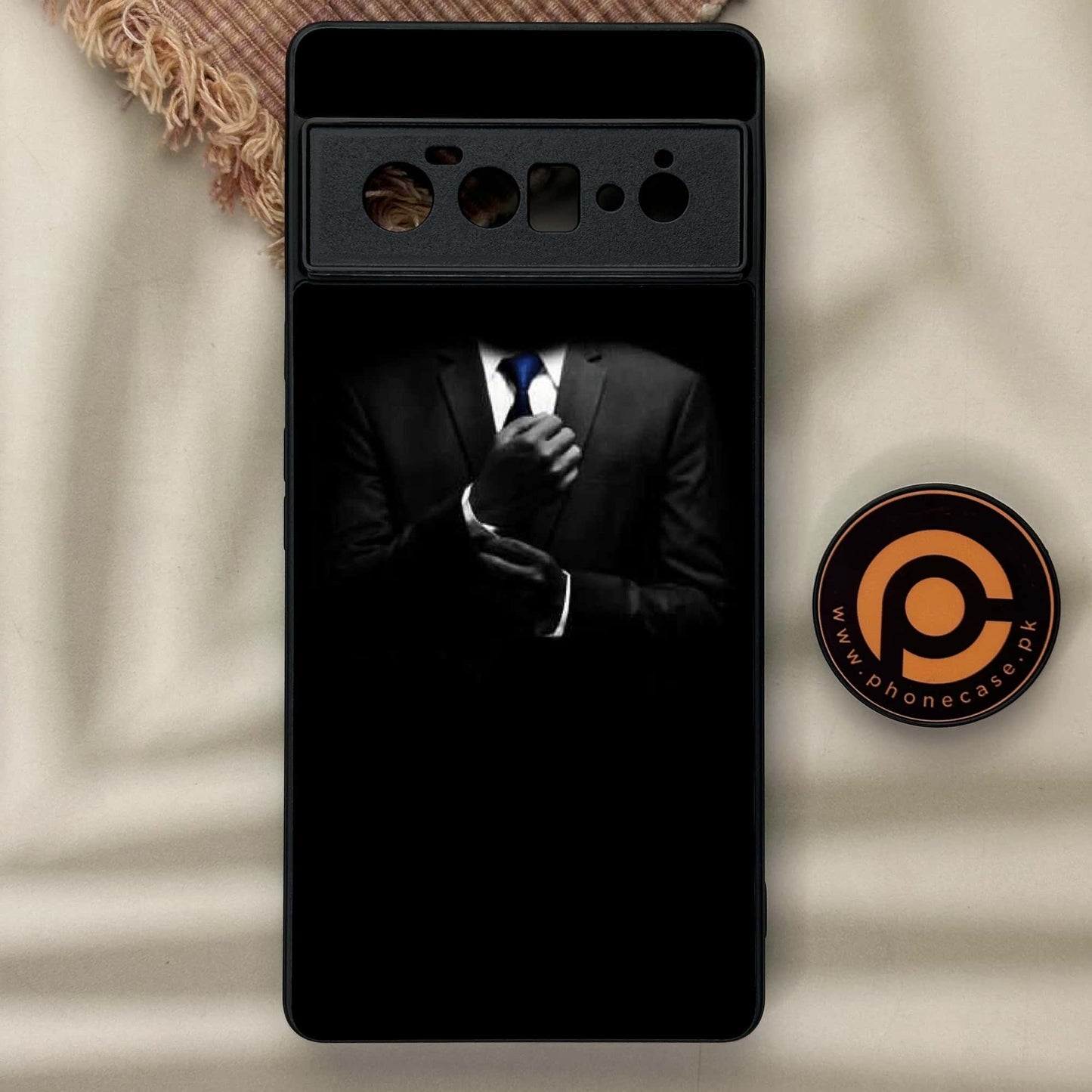 Google Pixel 6 - Black Art Design 1- Premium Metal Printed soft Bumper Shock Proof Case CS-38378