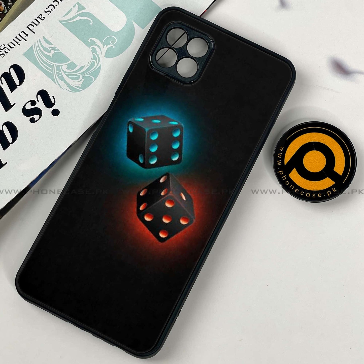 Samsung Galaxy A22 5G - Black Art Design 4 - Premium Metal Printed soft Bumper shock Proof Case CS-38695