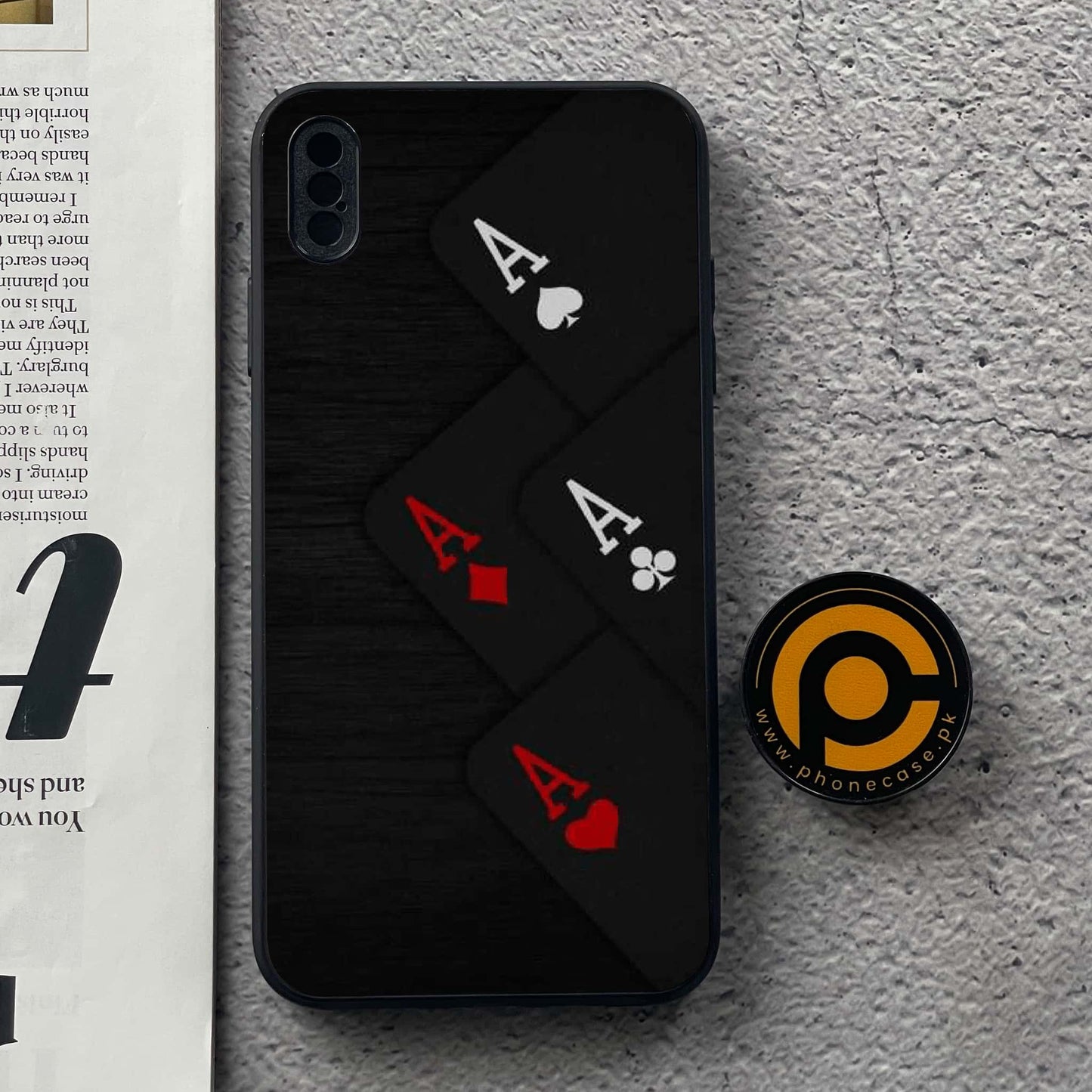 iPhone x/xs - Black Art Design 5 - Premium Metal Printed soft Bumper shock Proof Case CS-38108