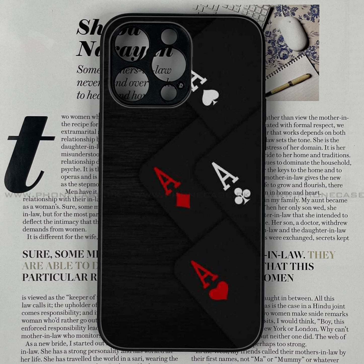 iPhone 16 Pro Max - Black Art Design 5 - Premium Printed Metal soft Bumper shock Proof Case CS-37445 CS-37587