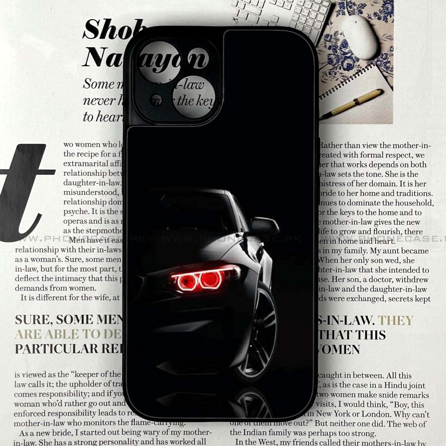 iPhone 15 - Black Art Design 6 - Premium Metal Printed soft Bumper shock Proof Case CS-38232