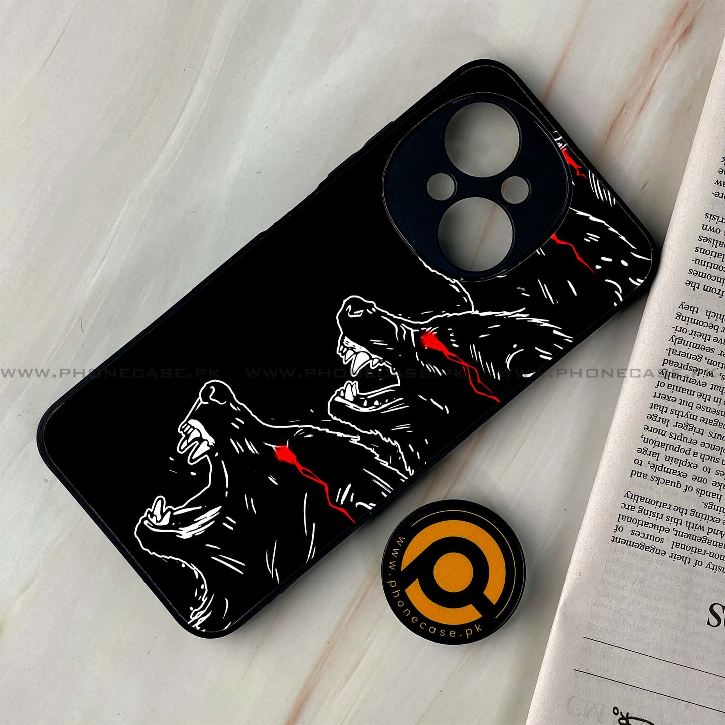 Tecno Spark Go 1 - Black Art Design 7 - Premium Printed Glass soft Bumper shock Proof Case CS-37533