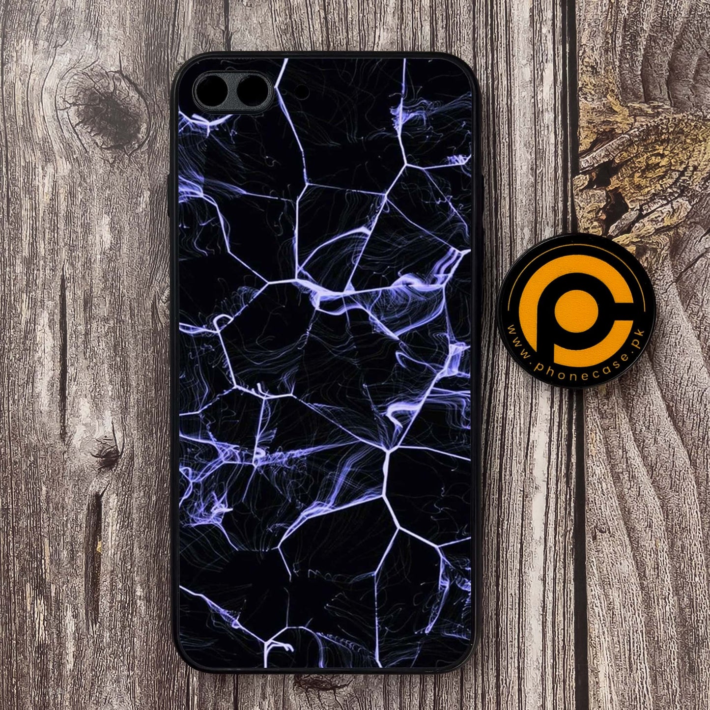 iPhone 7 Plus - Black Marble Series - Premium Metal Printed soft Bumper shock Proof Case