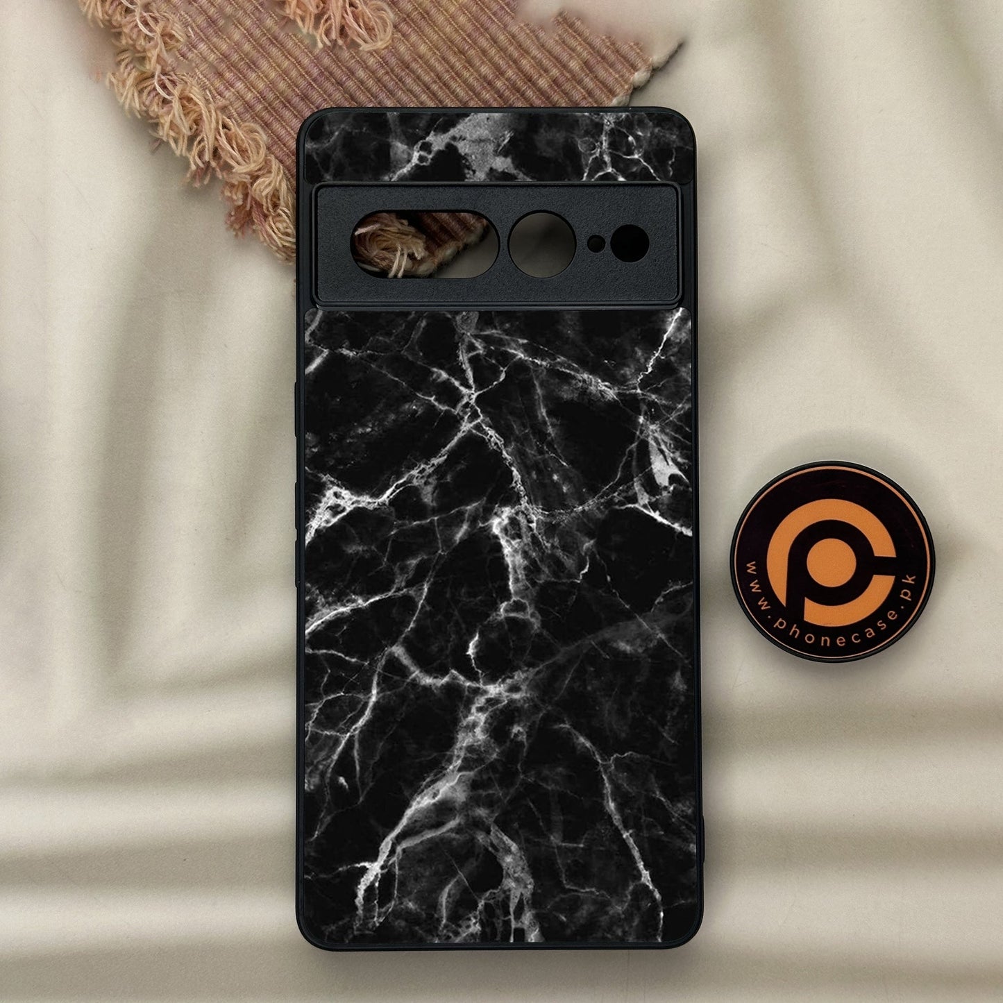 Google Pixel 7 Pro - Black Marble Design 4 - Premium Metal Printed soft Bumper Shock Proof Case CS-37236