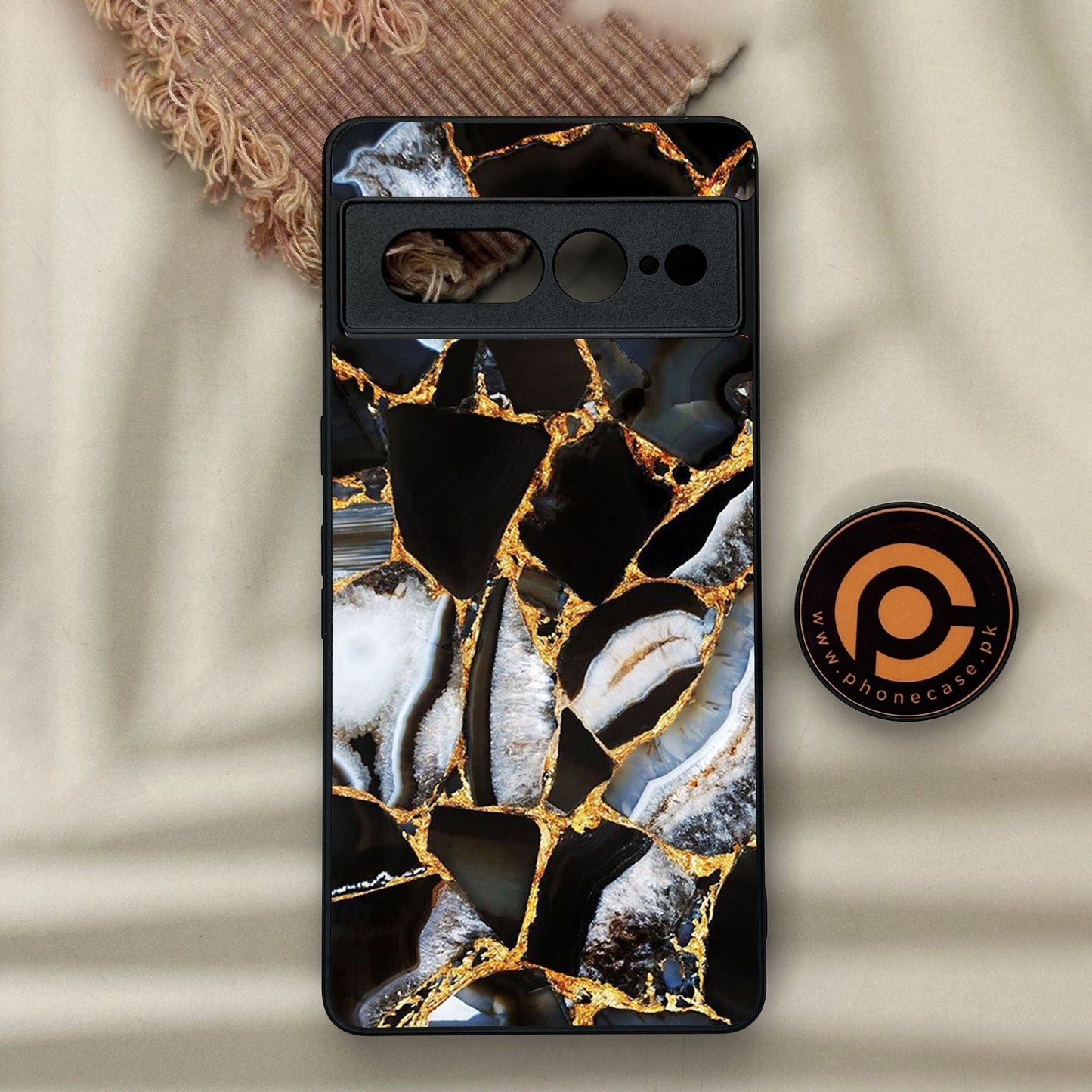 Google Pixel 7 Pro - Black Marble Design 1 - Premium Metal Printed soft Bumper Shock Proof Case CS-37183
