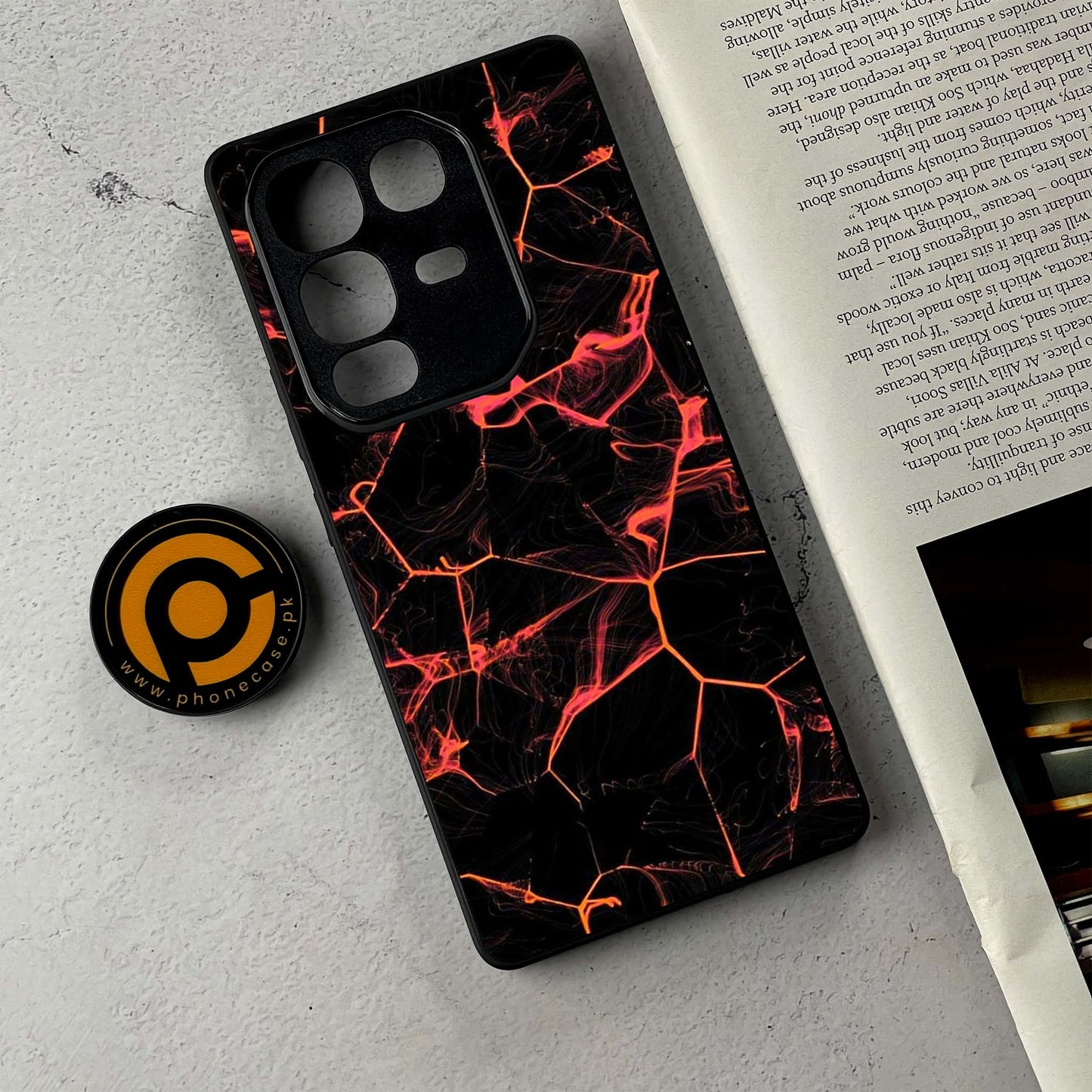 Infinix Note 50 - Black Marble Design 8 - Premium Metal Printed Soft Bumper Shockproof Case CS-38000