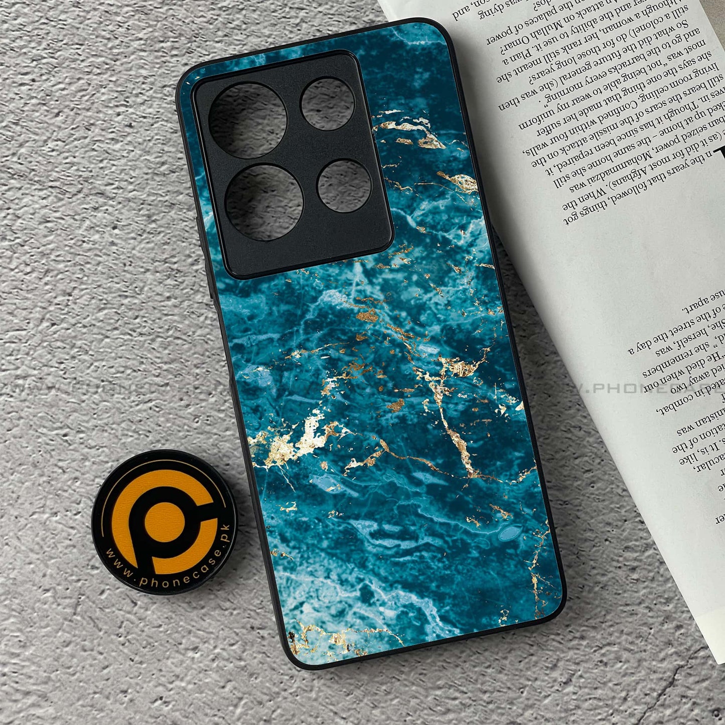 Infinix Note 30 - Blue Marble Series V 2.0 Design 1 - Premium Printed Glass soft Bumper shock Proof Case CS-37292