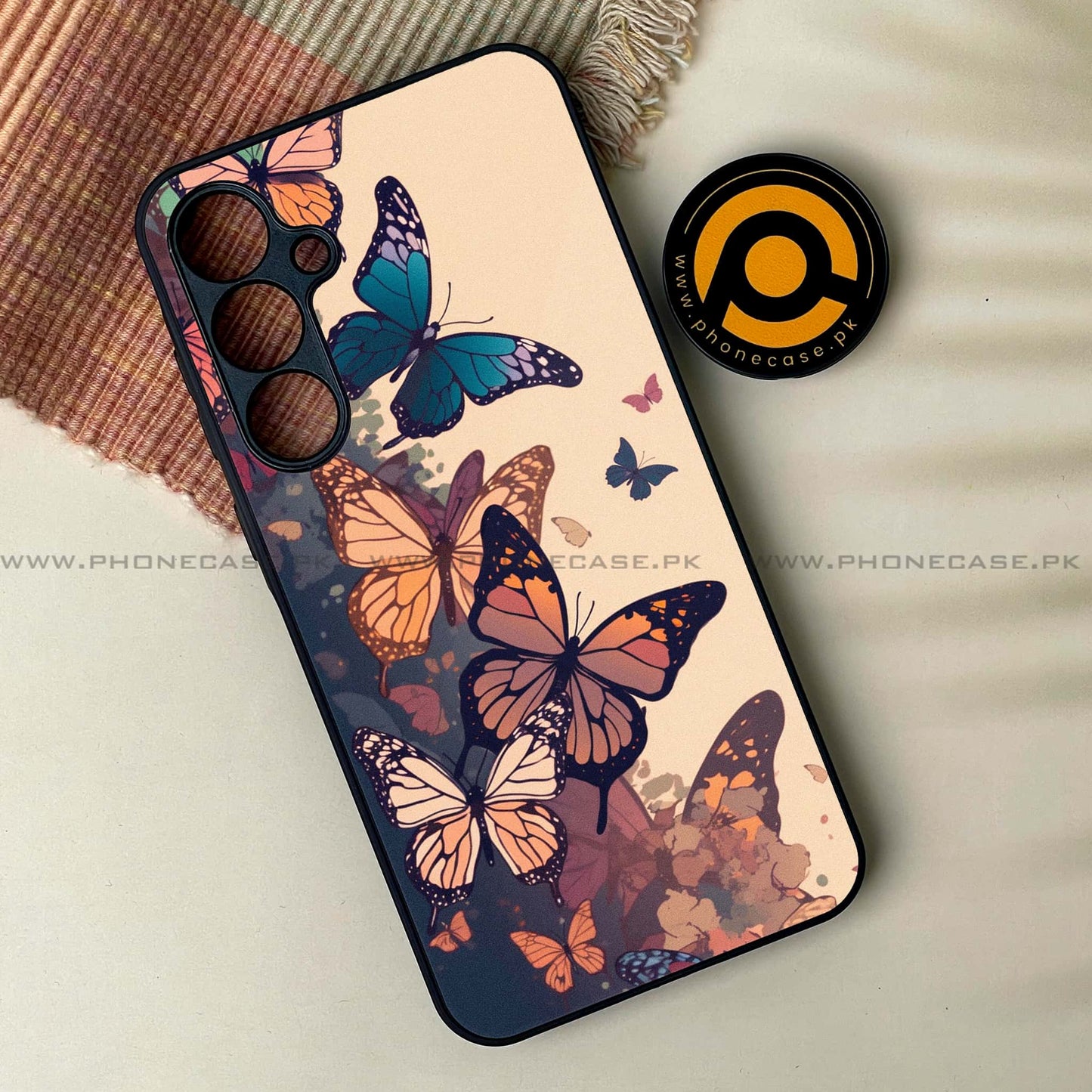 Samsung Galaxy A15 - Butterflies Design 6 - Premium Metal Printed soft Bumper shock Proof Case CS-38820