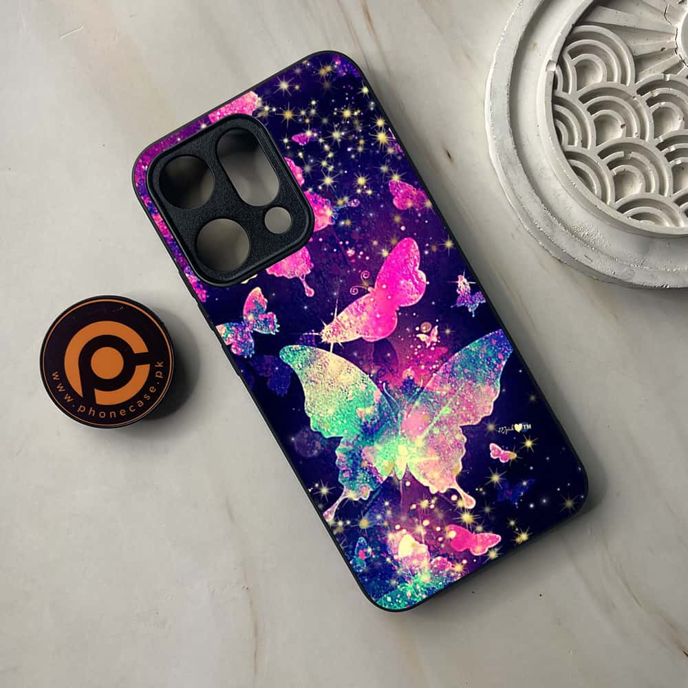 Oppo Reno 14 5G - Butterflies Design 9 - Premium Metal Printed soft Bumper shock Proof Case CS-37505