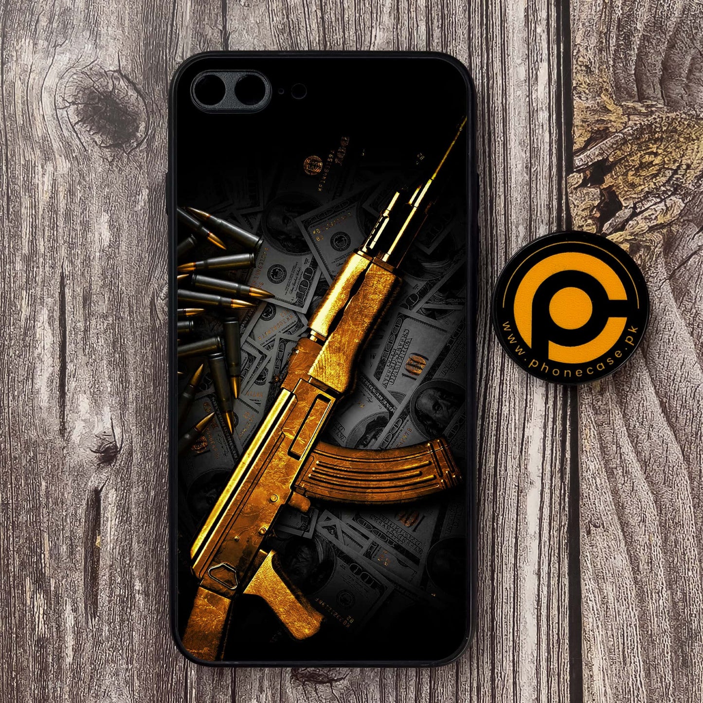 iPhone 7 / 8 plus - Dollar Design 6 - Premium Printed Glass soft Bumper shock Proof Case CS-38987