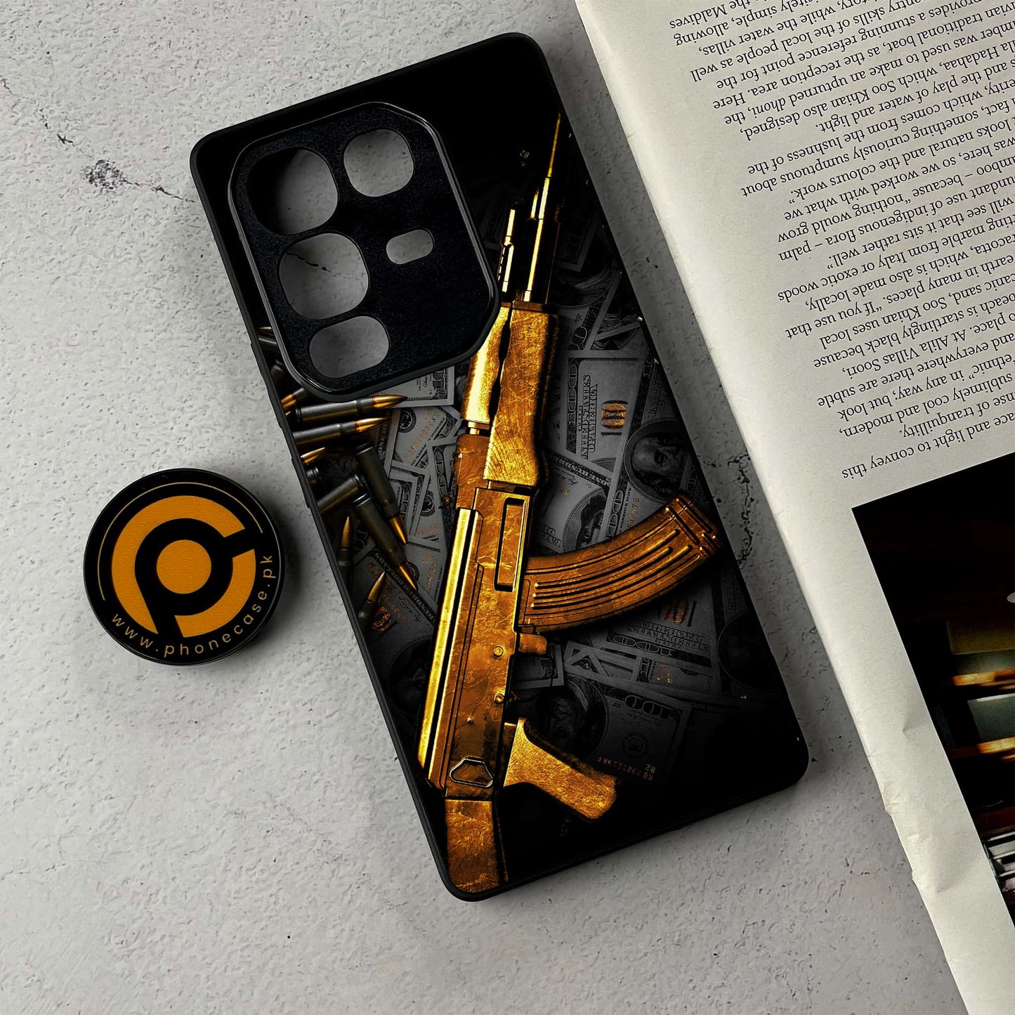 Infinix Note 50 Pro - Dollar Design 6- Premium Metal Printed Soft Bumper Shockproof Case CS-37201