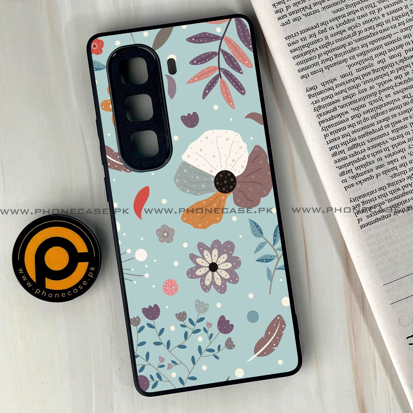 Infinix Hot 50 Pro Plus - Floral Series Design 5 - Premium Metal Printed soft Bumper shock Proof Case CS-37429