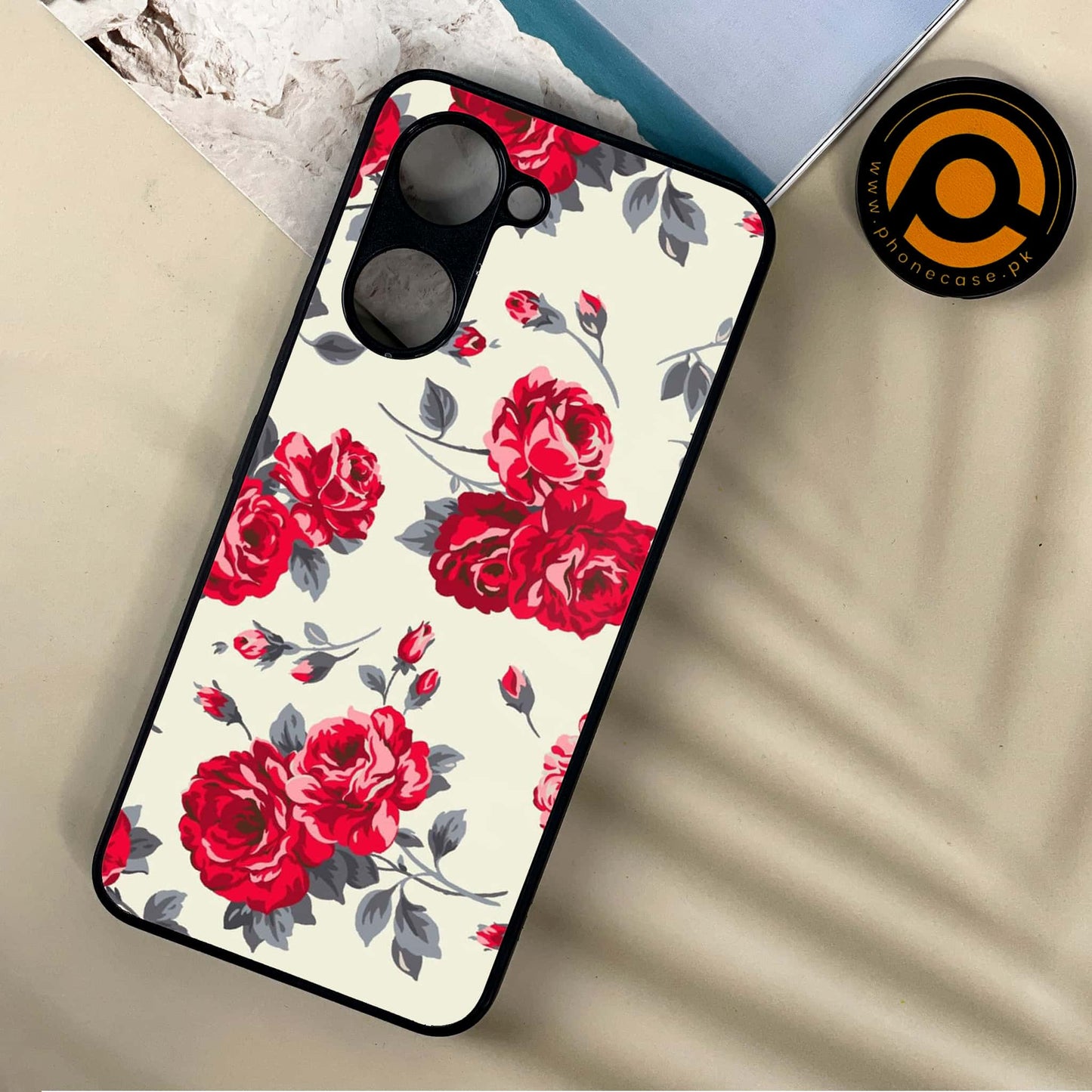 Vivo Y03 / Y18 / Y03T- Floral Series Design 8 - Premium Printed Metal soft Bumper shock Proof Case CS-39027