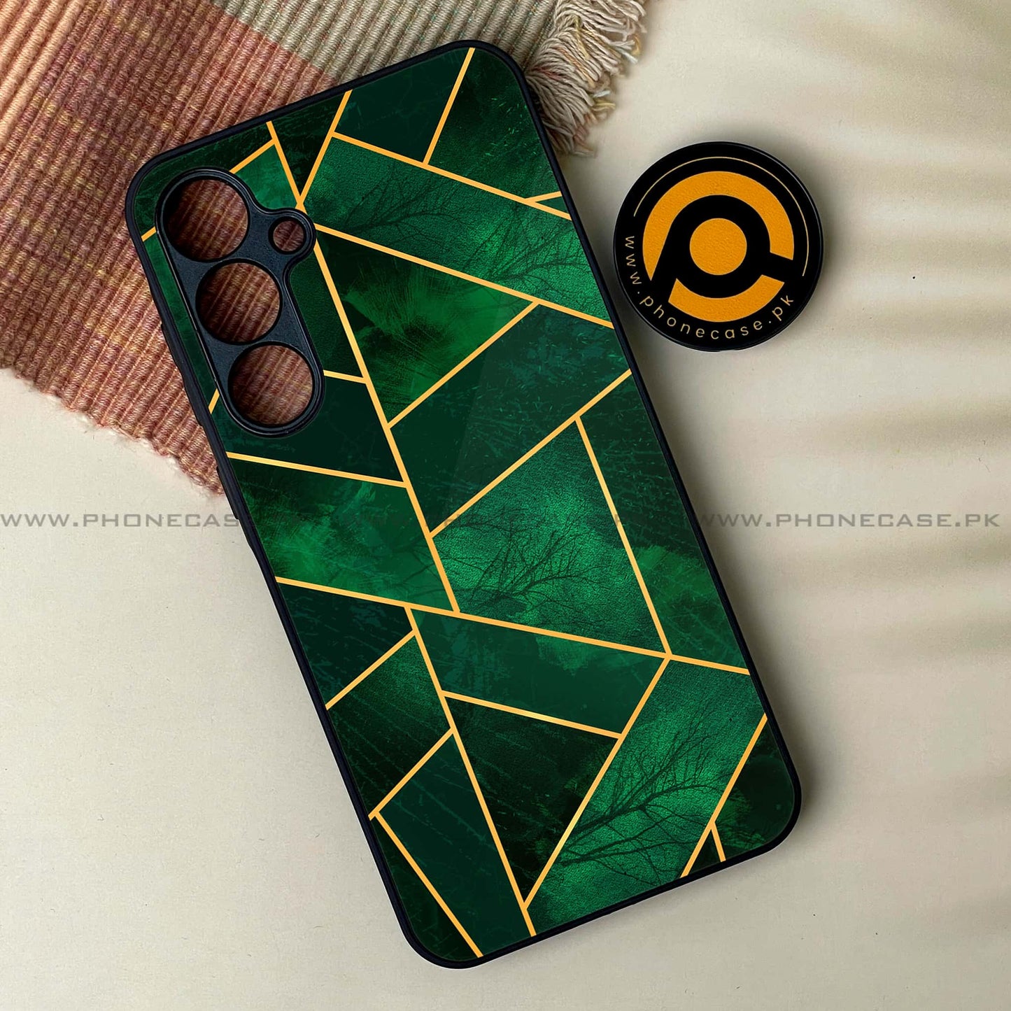 Samsung Galaxy A14 - Geometric Marble Design 10 - Premium Printed Glass soft Bumper shock Proof Case CS-38978