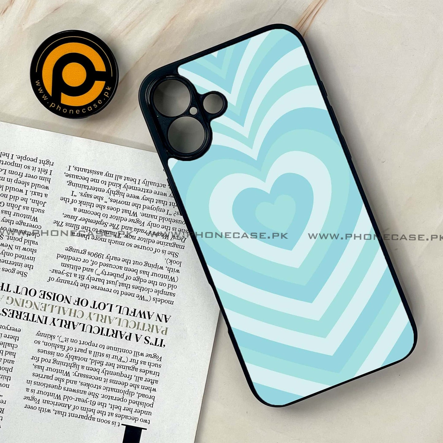 iPhone 16 Plus - Heart Beat Design 7 - Premium Metal Printed soft Bumper shock Proof Case CS-37436