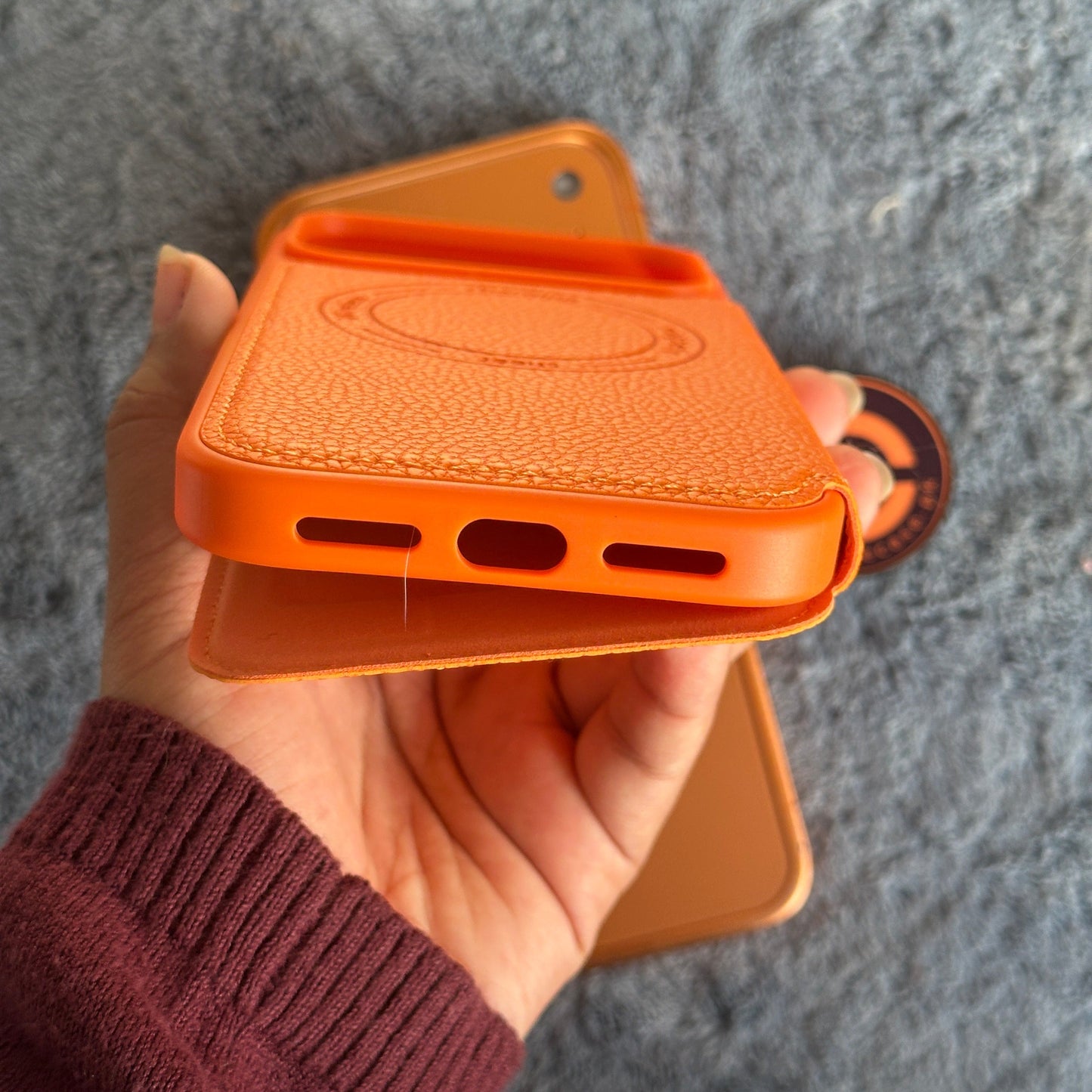 iPhone 17 Pro - Premium Flip Wallet Leather Mobile Cover with Card Slots & Wireless Charging Support