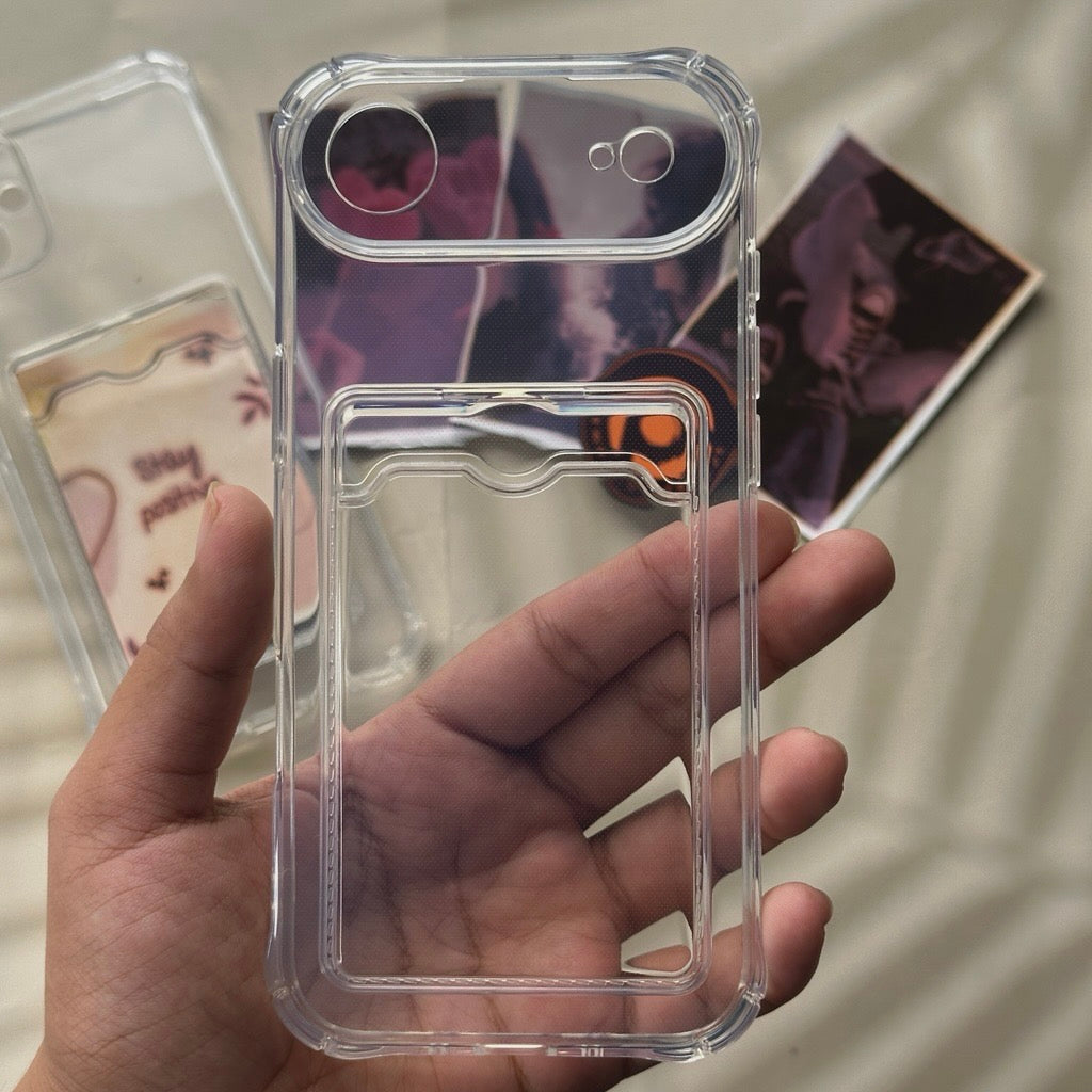 iPhone Air - Wallet Card Holder Transparent Slot ShockProof Case
