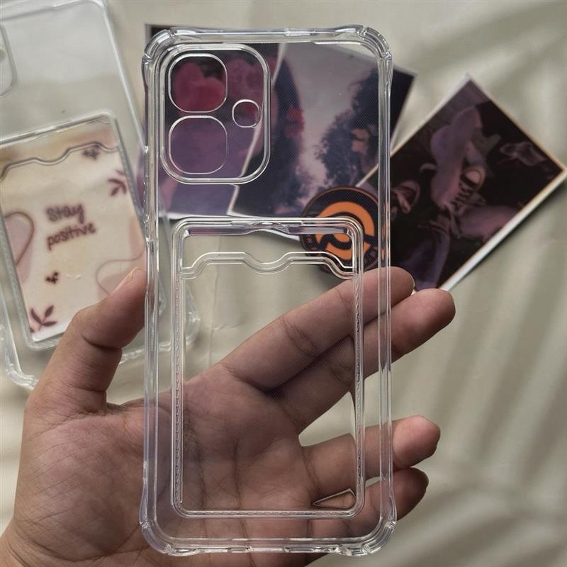 Infinix Smart 10/ Tecno Spark Go 2/ Pop 10 - Wallet Card Holder Transparent Slot ShockProof Case