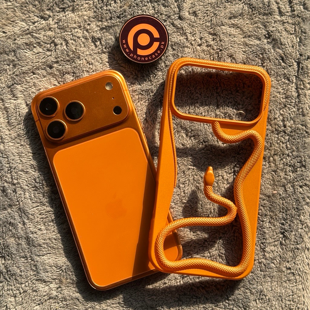 iPhone 17 Pro Max - Luxury Snake Plating Armor Bumper Case - Orange