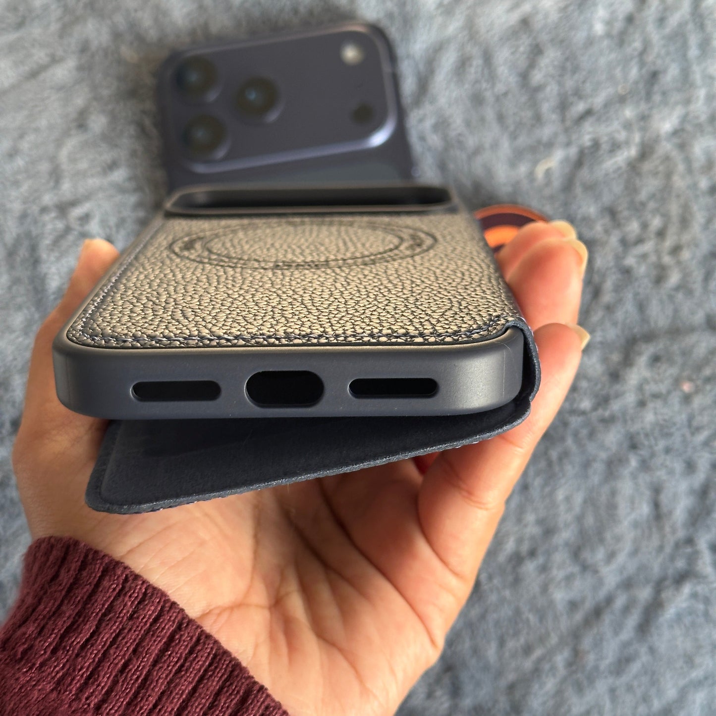 iPhone 17 Pro - Premium Flip Wallet Leather Mobile Cover with Card Slots & Wireless Charging Support