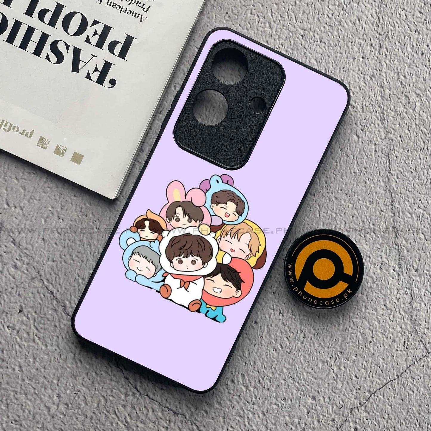 Realme Note 60x - K-POP Army Case Design 4 - Premium Metal Printed soft Bumper shock Proof Case CS-37722