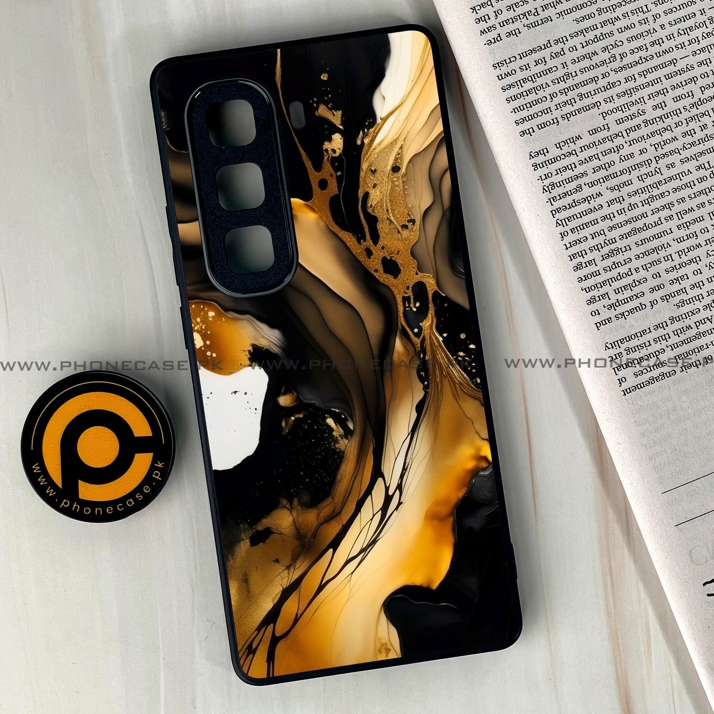 Infinix Hot 50 Pro Plus - Liquid Marble 2.0 Series - Premium Metal Printed soft Bumper shock Proof Case