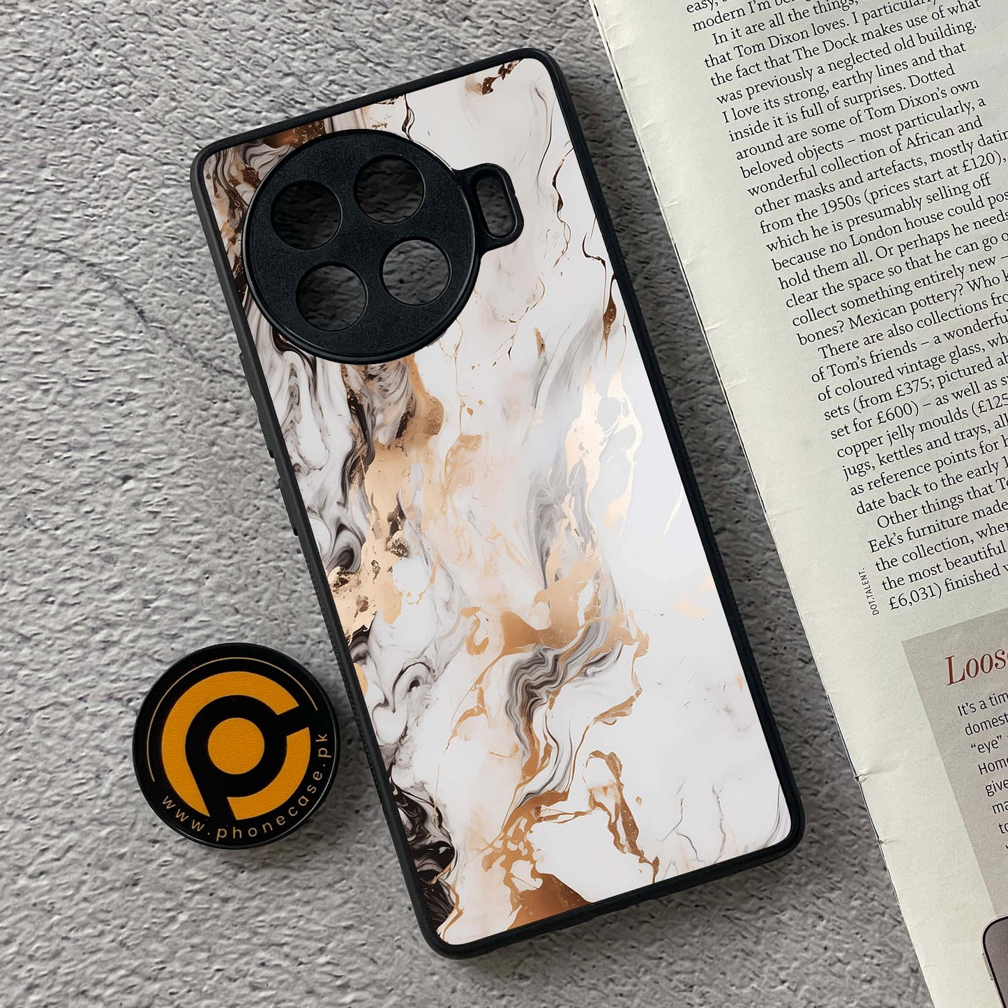 Tecno Spark 20 pro plus - Liquid Marble Design 1 - Premium Printed Glass soft Bumper shock Proof Case CS-39066