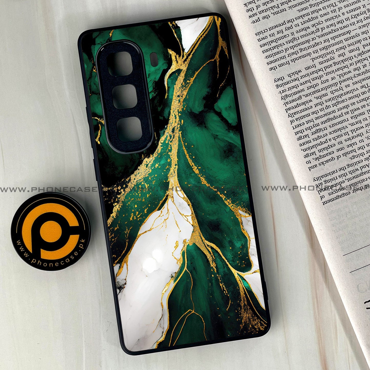 Infinix Hot 50 Pro Plus - Liquid Marble Design 7 - Premium Metal Printed soft Bumper shock Proof Case CS-38643