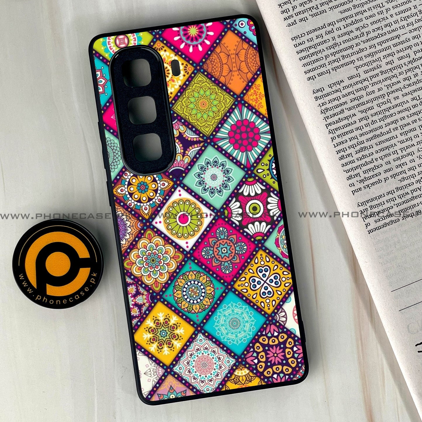 Infinix Hot 50 Pro Plus - Mandala Art Design - Premium Metal Printed soft Bumper shock Proof Case CS-37625 CS-39060