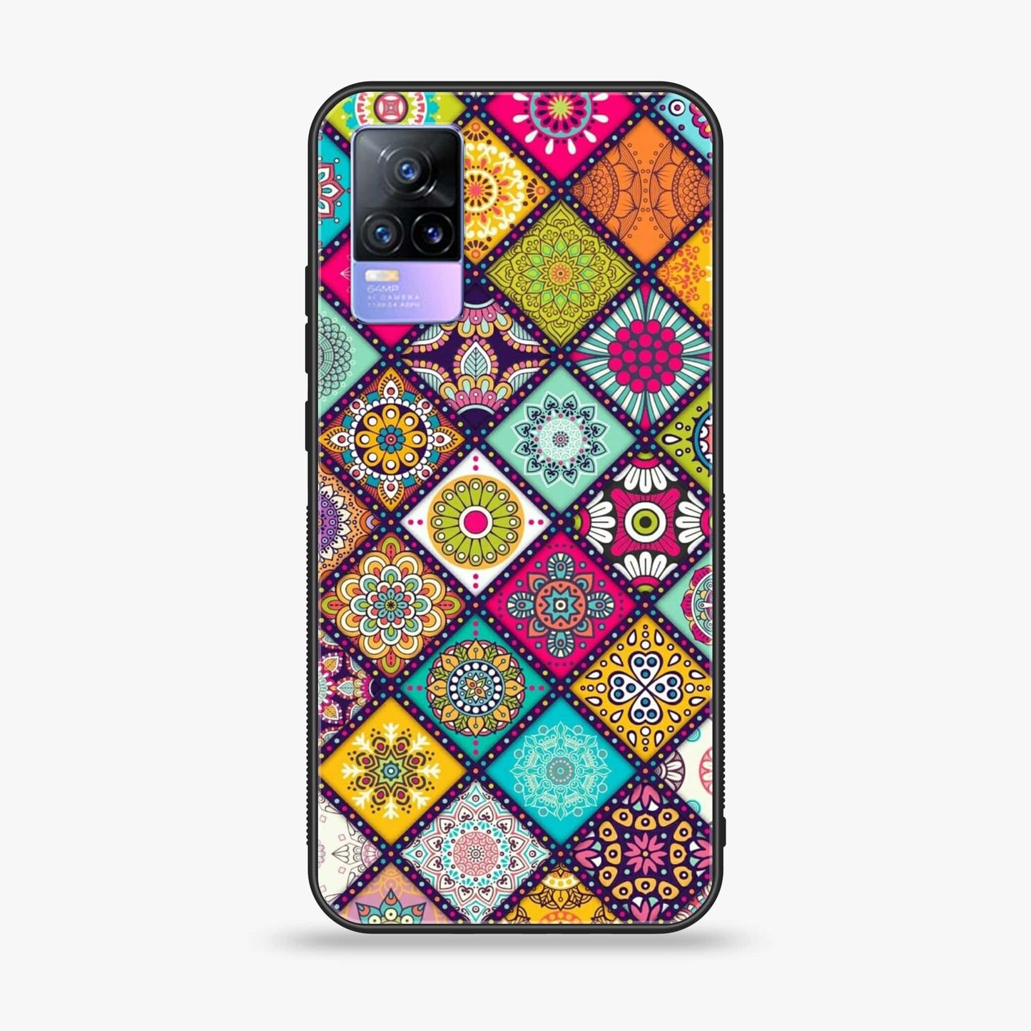 Vivo V21e/Y73 - Mandala Art Design - Premium Printed Glass soft Bumper Shock Proof Case CS-38981 CS-38981