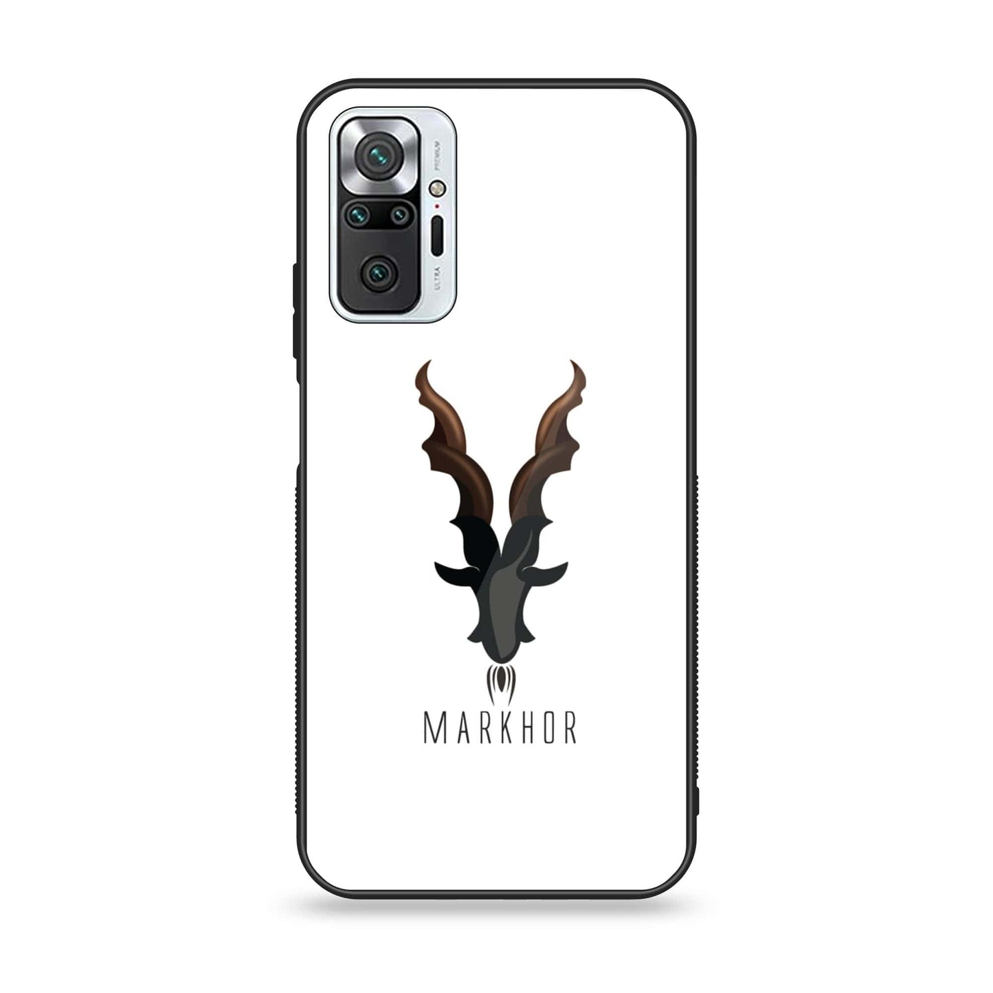 Xiaomi Redmi Note 10 Pro 4G / Note 10 Pro Max- Markhor Series Design 2 - Premium Printed Glass soft Bumper shock Proof Case CS-38725