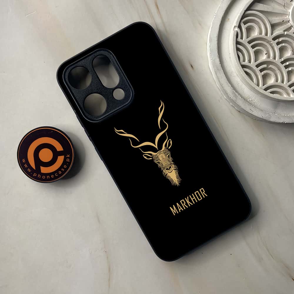 Oppo Reno 14 5G - Markhor Design 3 - Premium Metal Printed soft Bumper shock Proof Case CS-39094