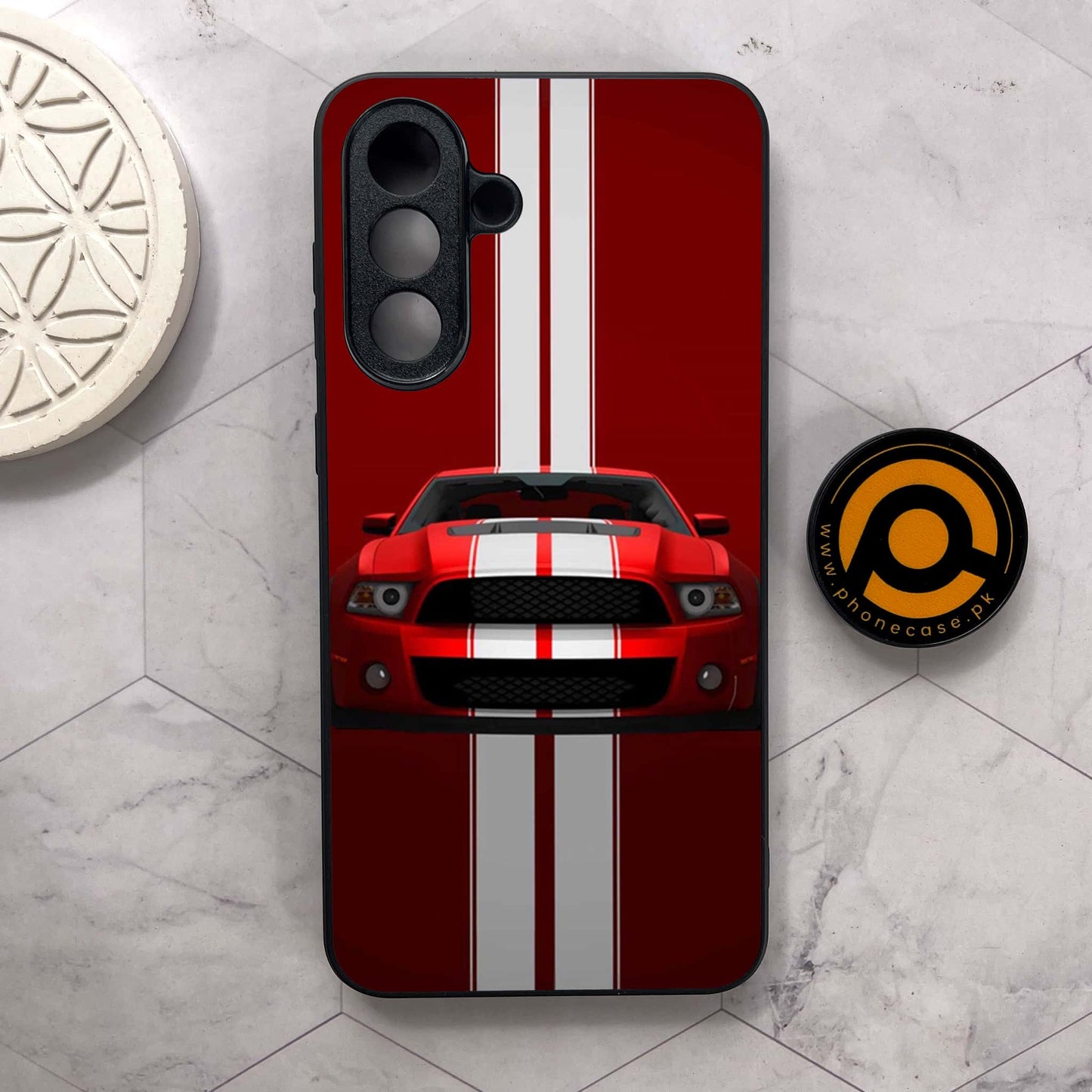 Samsung Galaxy A56 5G - Muscle Racing Car - Premium Metal Printed soft Bumper shock Proof Case CS-37810