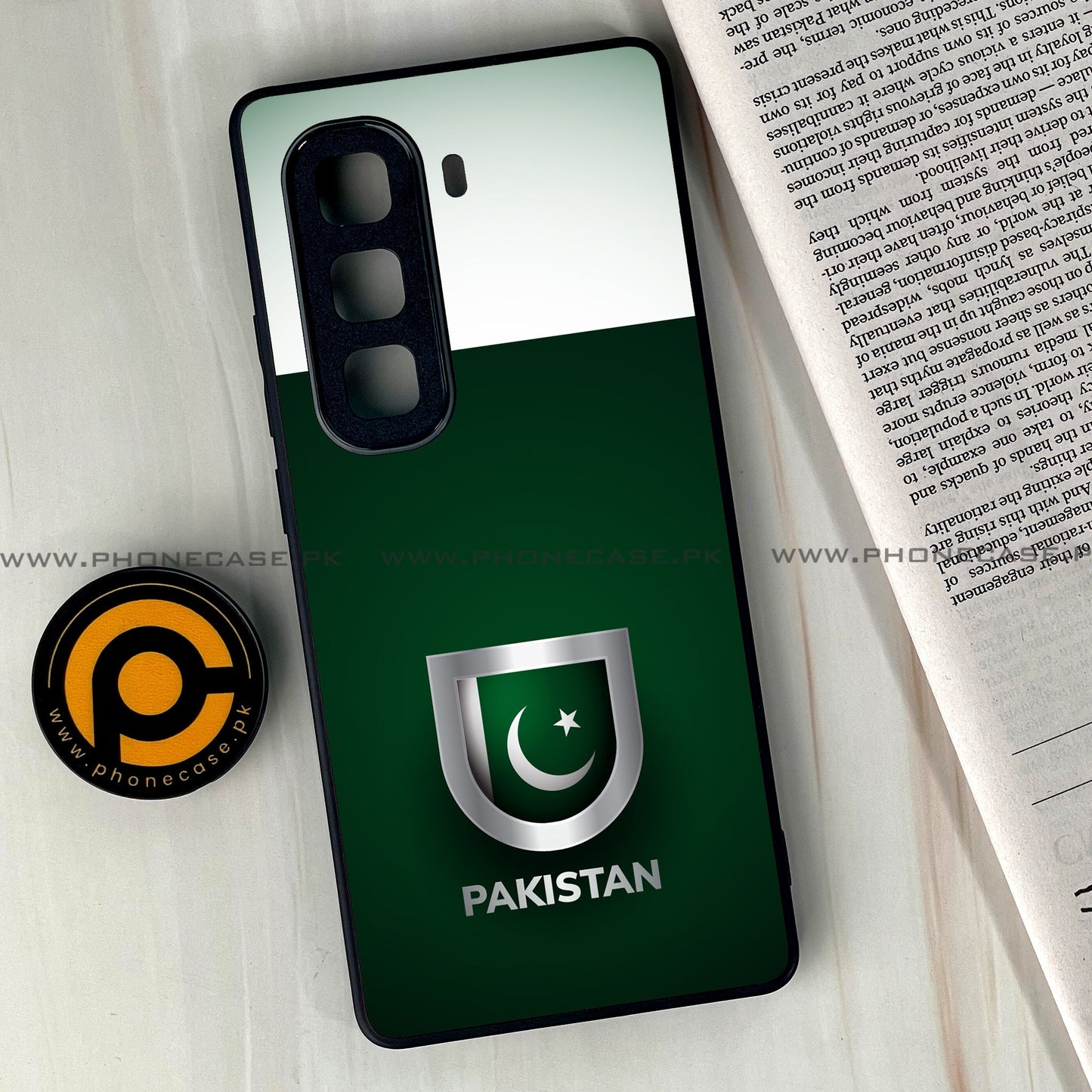 Infinix Hot 50 Pro Plus - Pakistani Flag Design 4- Premium Metal Printed soft Bumper shock Proof Case CS-37209