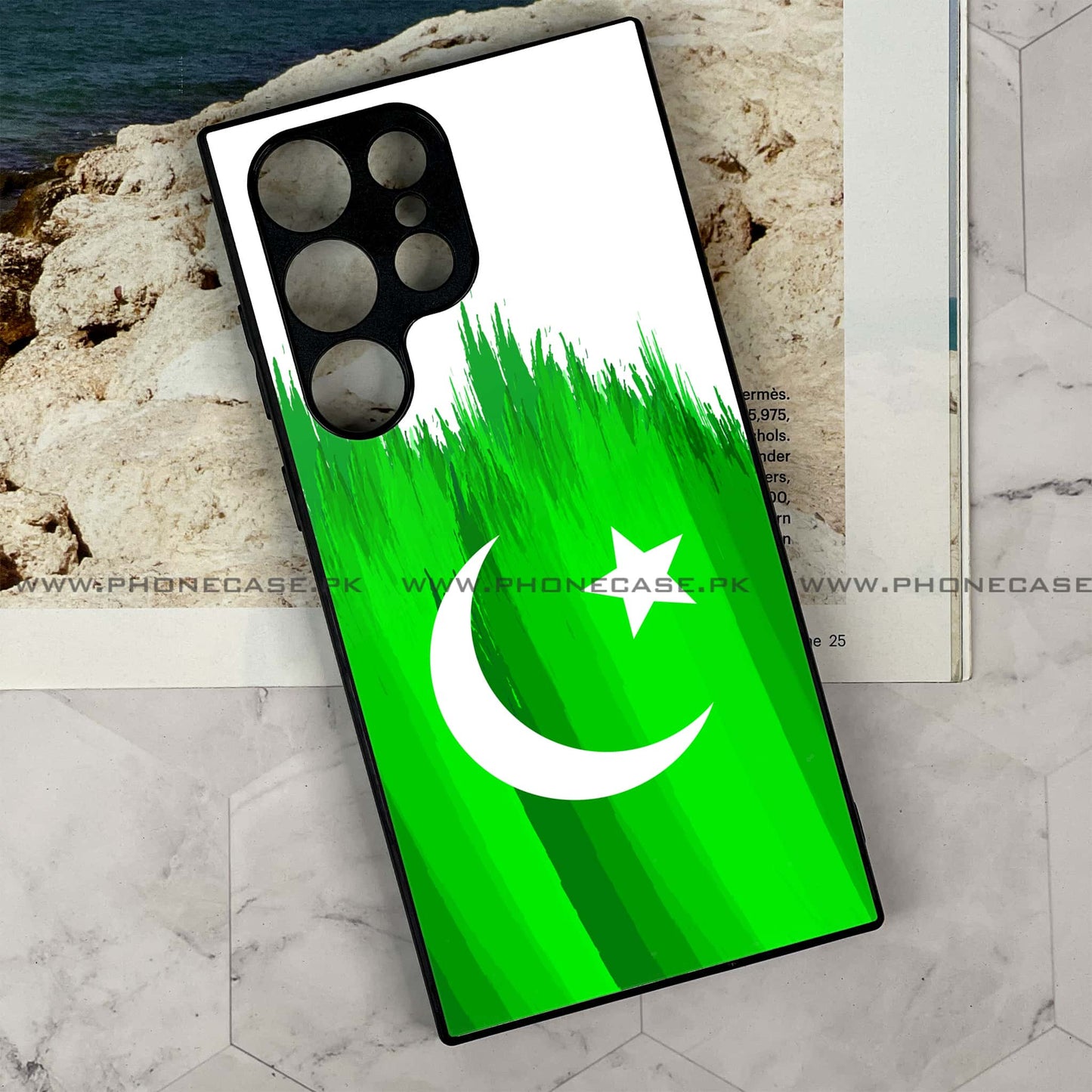 Samsung Galaxy S24 Ultra - Pakistani Flag Design 6 - Premium Metal Printed soft Bumper shock Proof Case CS-38990