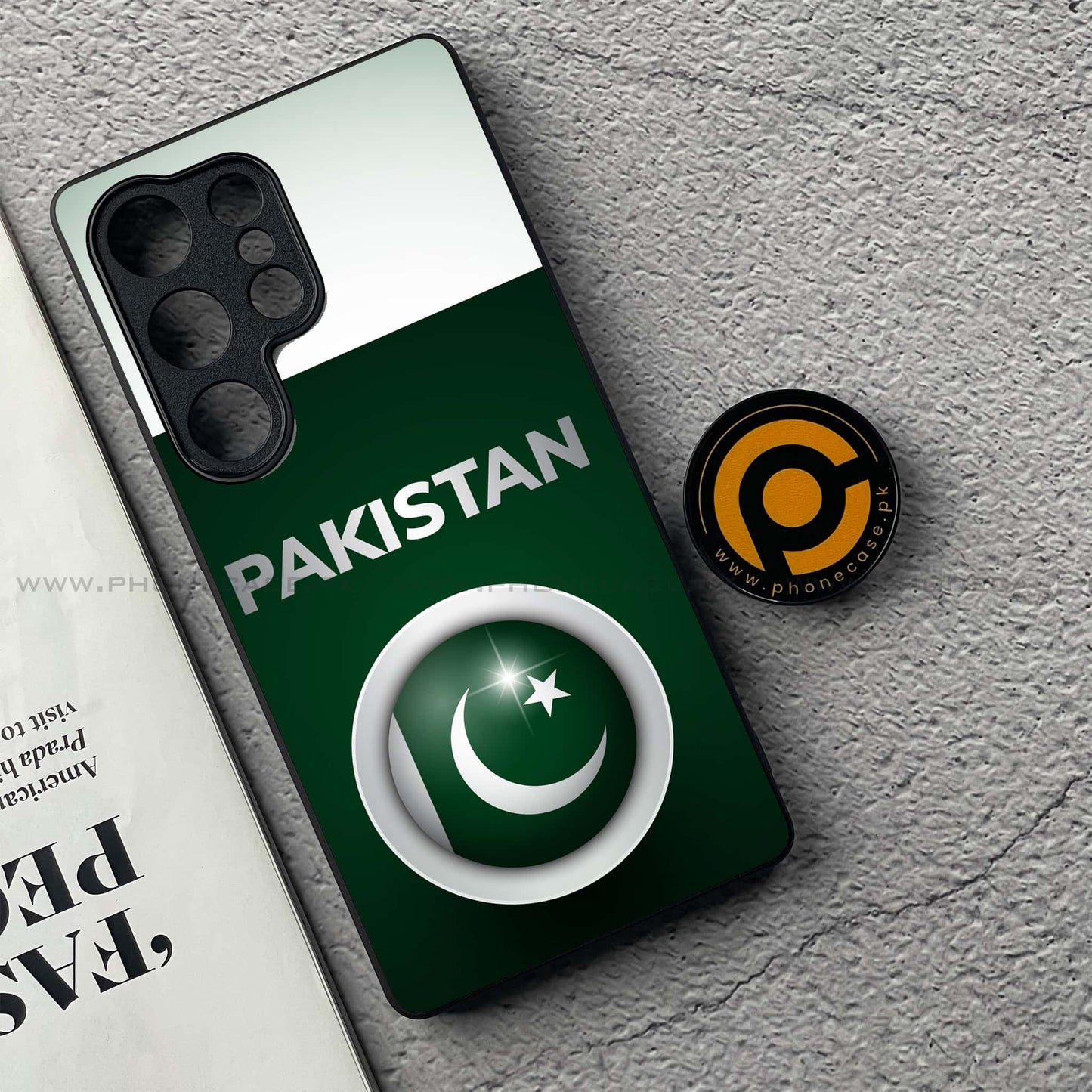 Samsung Galaxy S25 Ultra - Pakistani Flag Design 7 - Premium Metal Printed soft Bumper shock Proof Case CS-38421