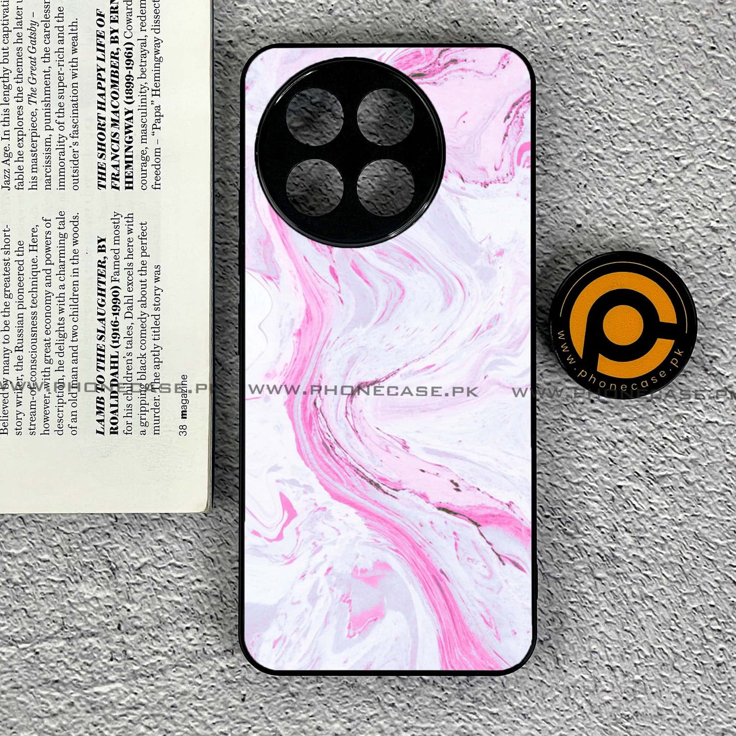OnePlus Ace 5 - Pink Marble Series - Premium Metal Printed soft Bumper shock Proof Case
