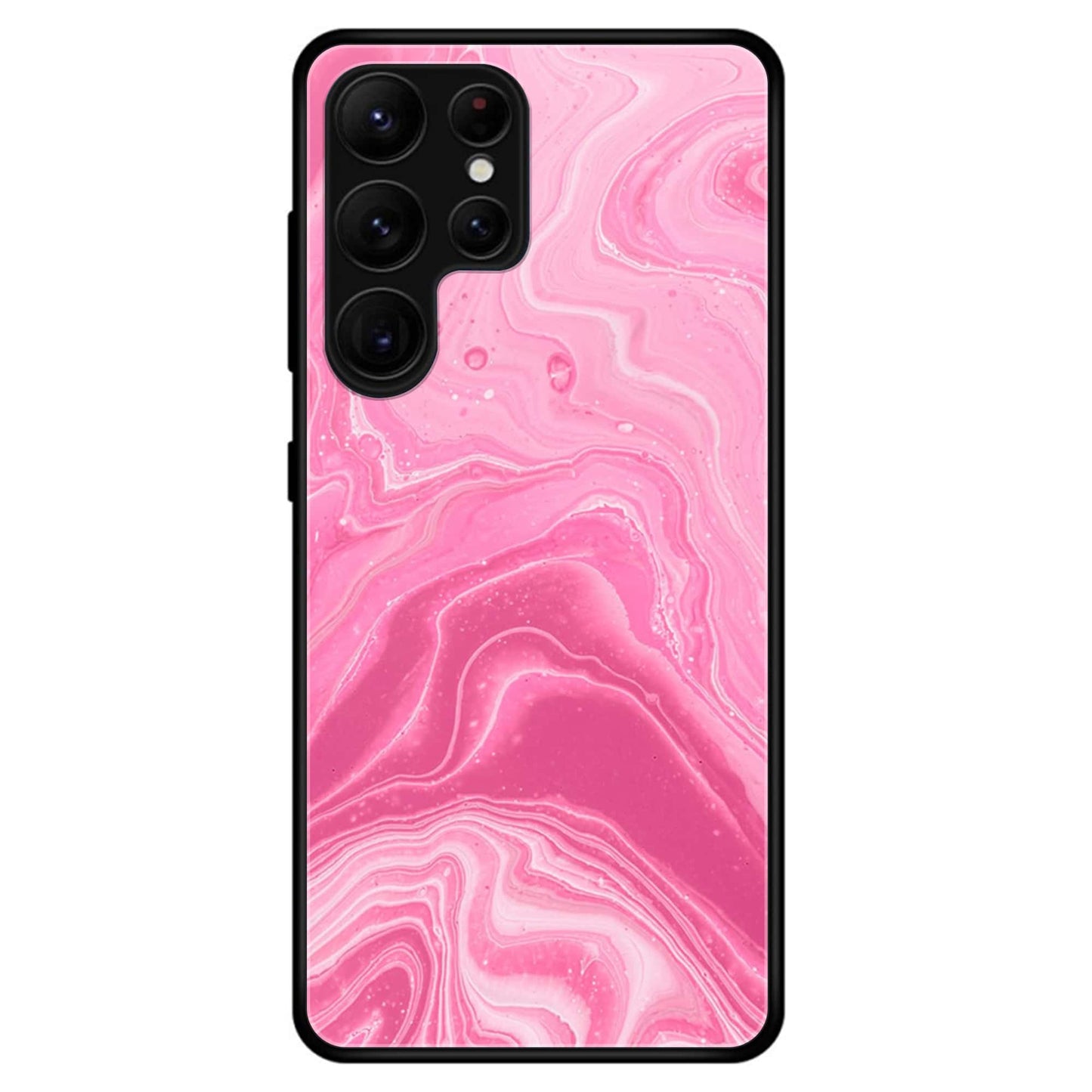Samsung Galaxy S22 Ultra - Pink Marble Design 3- Premium Metal Printed soft Bumper shock Proof Case CS-37597