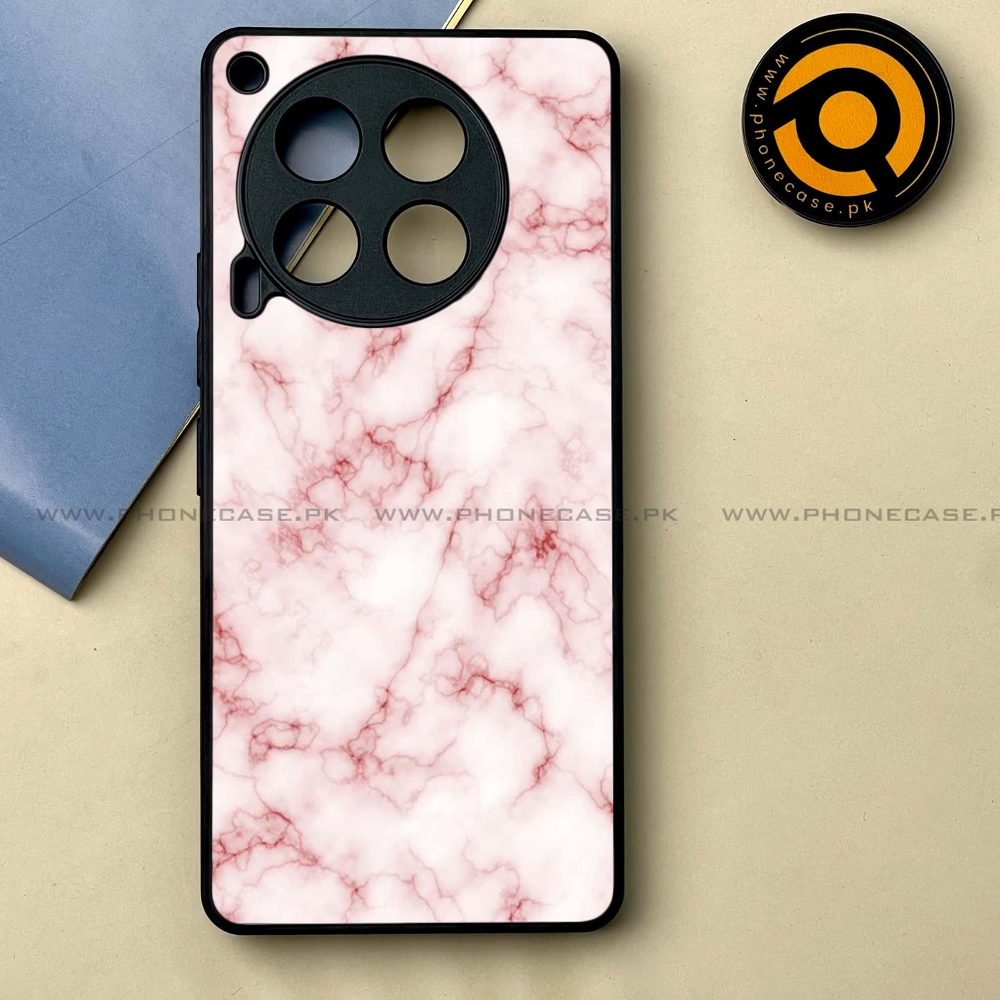 Tecno Camon 30 - Pink Marble Design 4 - Premium Printed Metal soft Bumper shock Proof Case CS-37653