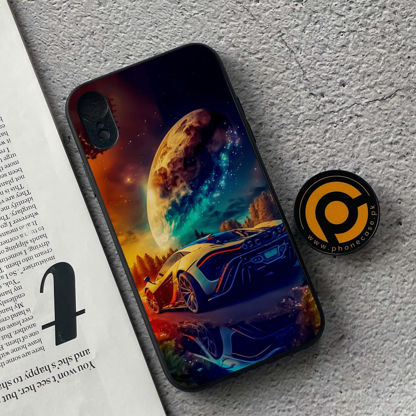 iPhone XR - Racing Design 5 - Premium Metal Printed soft Bumper shock Proof Case CS-38957