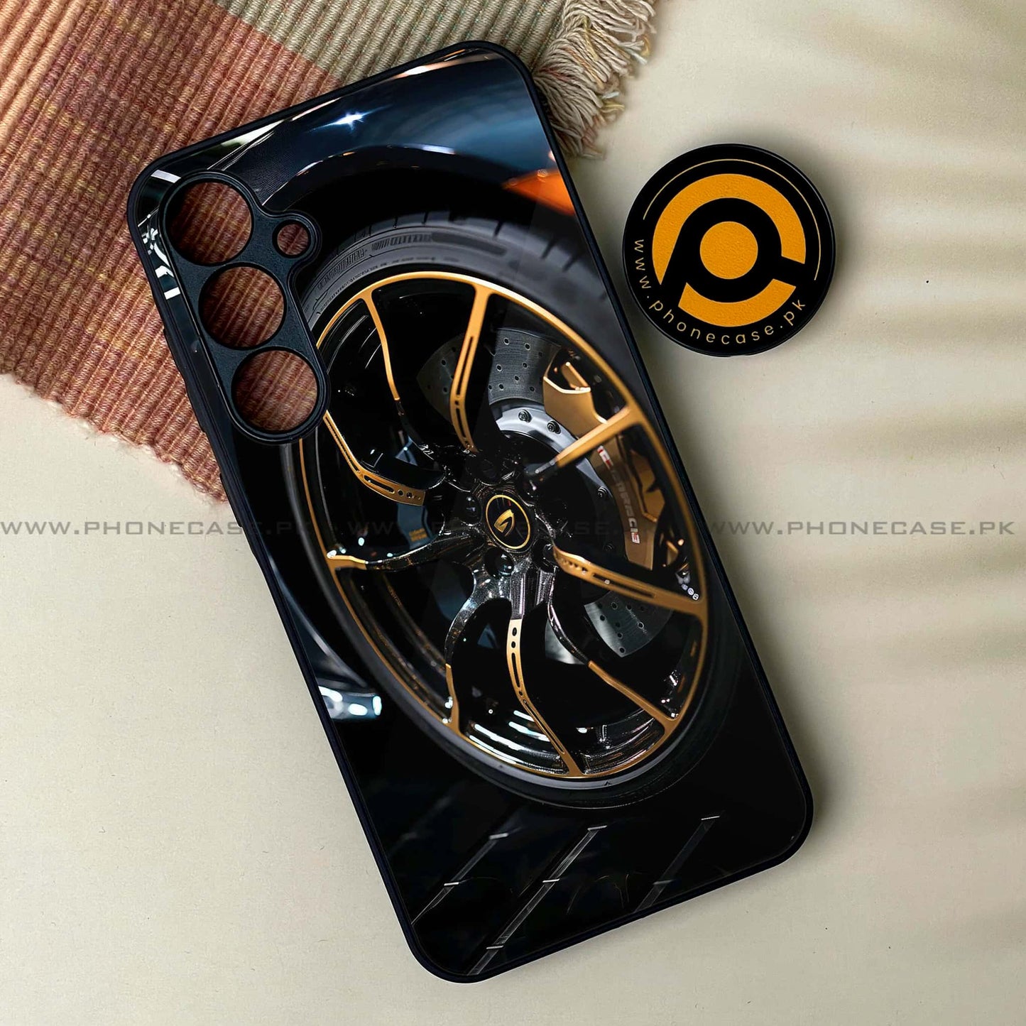 Samsung Galaxy A16 - Racing Car Red Blade RIM - Premium Metal Printed soft Bumper Shock Proof Case CS-38932