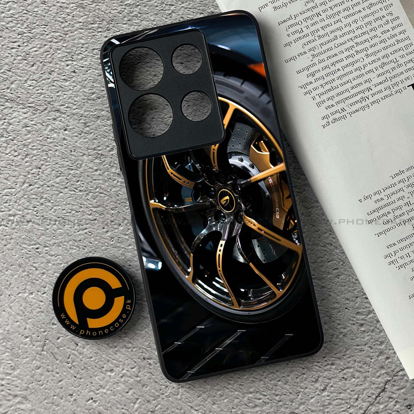 Infinix Note 30 - Racing Car Red Blade RIM - Premium Printed Glass soft Bumper shock Proof Case CS-37967