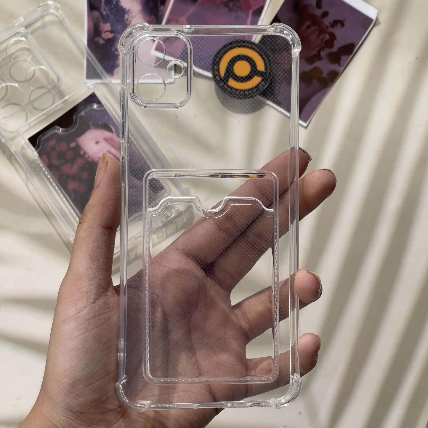 Samsung Galaxy A06 - Wallet Card Holder Transparent Slot ShockProof Case