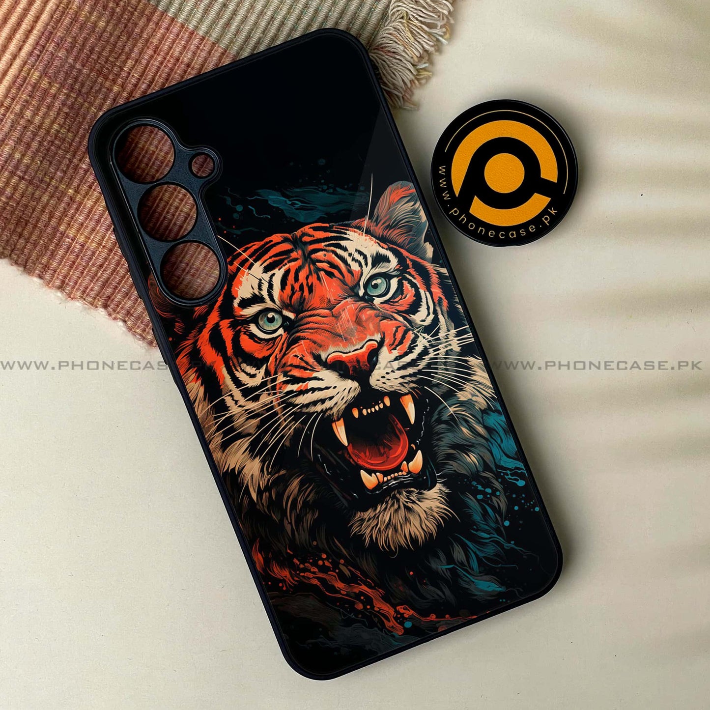 Samsung Galaxy A15 - Tiger 2.0 Design 3 - Premium Metal Printed soft Bumper shock Proof Case CS-39069