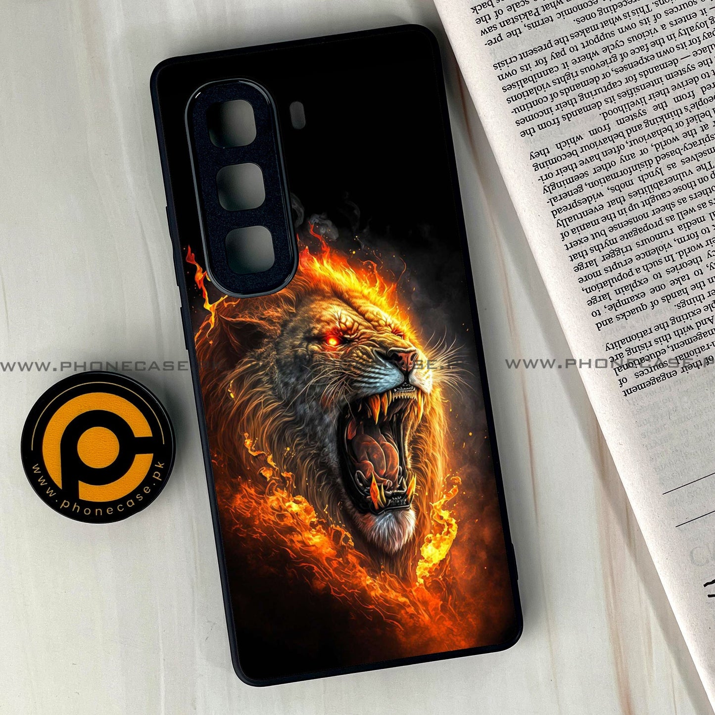 Infinix Hot 50 Pro Plus - Tiger 2.0 Design 4 - Premium Metal Printed soft Bumper shock Proof Case CS-37389