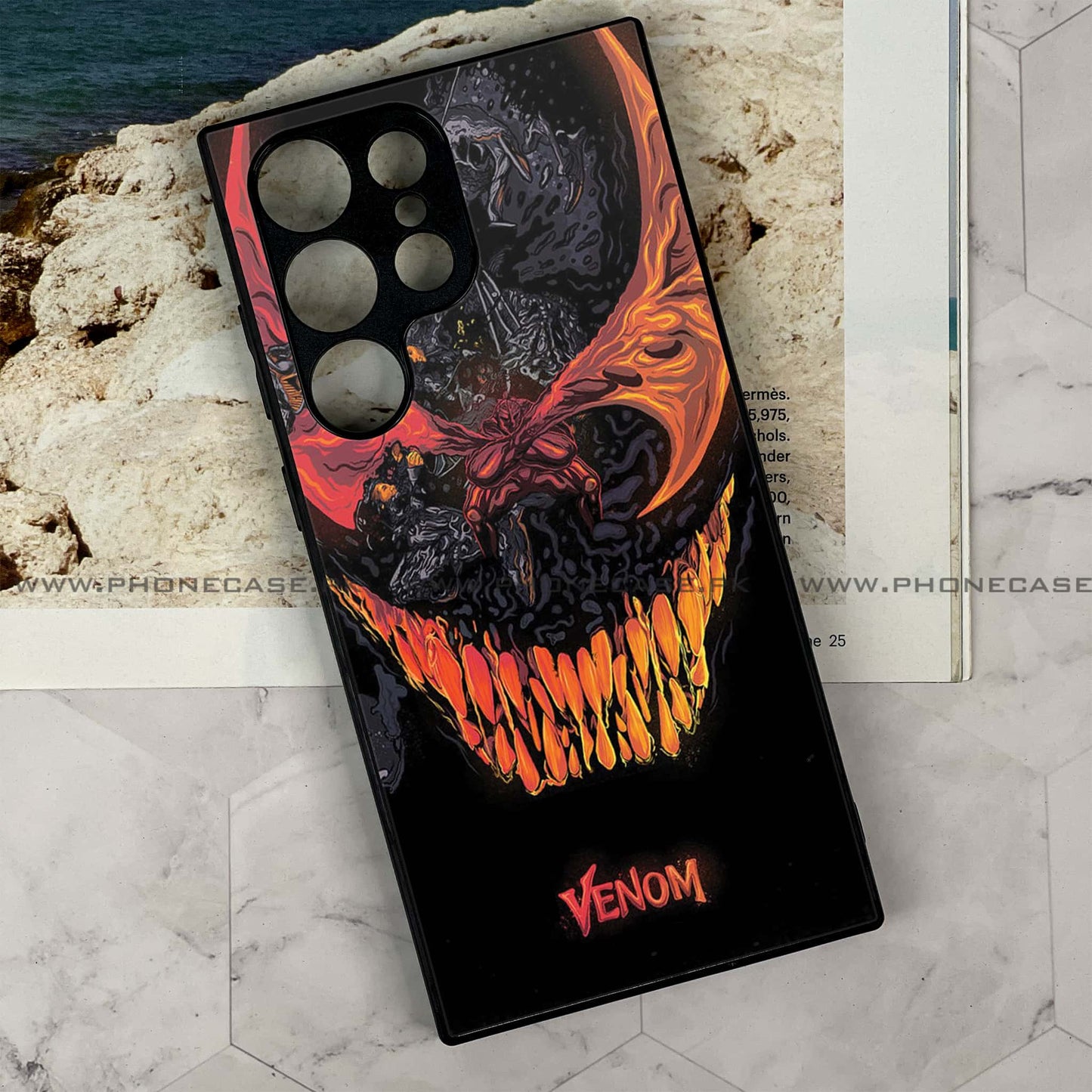Samsung Galaxy S22 Ultra - VENOM Case - Premium Metal Printed soft Bumper shock Proof Case CS-38905