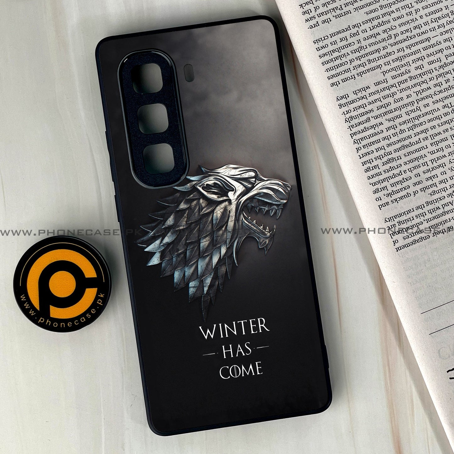 Infinix Hot 50 Pro Plus - Winter Has Come GOT - Premium Metal Printed soft Bumper shock Proof Case CS-38616