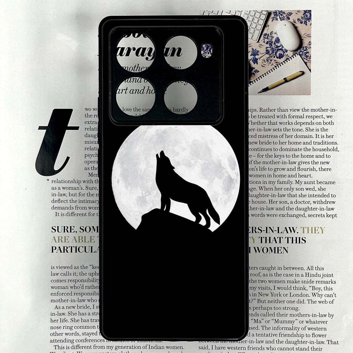 Infinix Note 40 Pro 4G - Wolf Design 3 - Premium Printed Glass soft Bumper shock Proof Case CS-37951