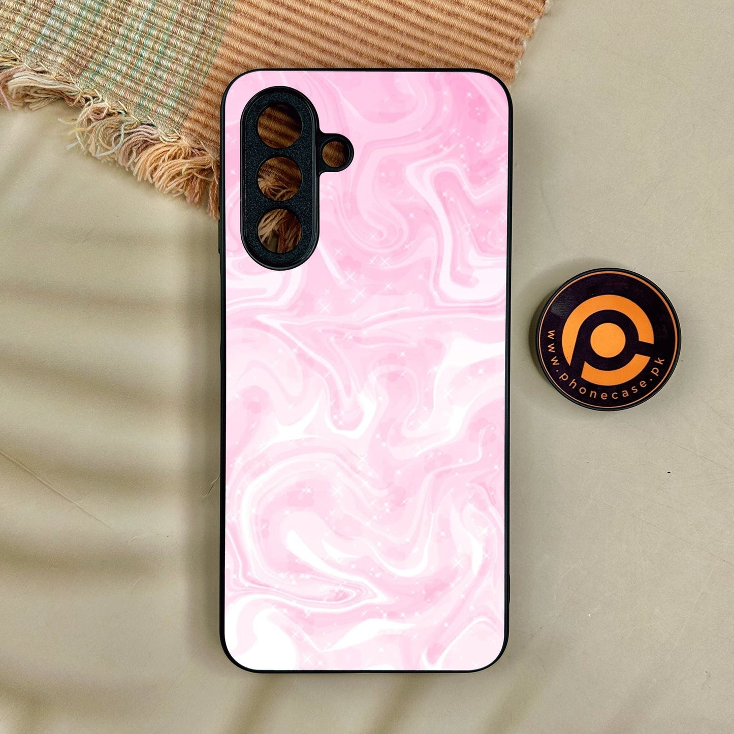 Samsung Galaxy A17 - Pink Design 9 - Premium Metal Printed Soft Bumper Shock Proof Case