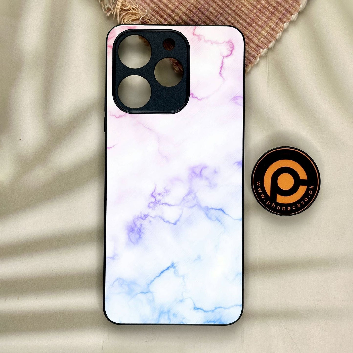 Realme Note 70 - White Design 2 - Premium Metal Printed Soft Bumper Shock Proof Case